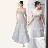  Váy voan lưới xám 