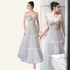 Váy voan lưới xám 