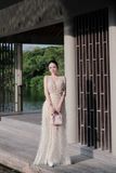  Váy dài cổ V ren Xy Bymyxy 