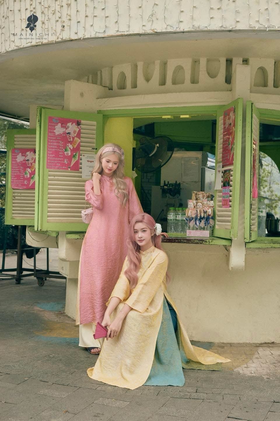  Áo dài hồng Mainichi Design 