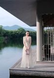  Váy dài cổ V ren Xy Bymyxy 