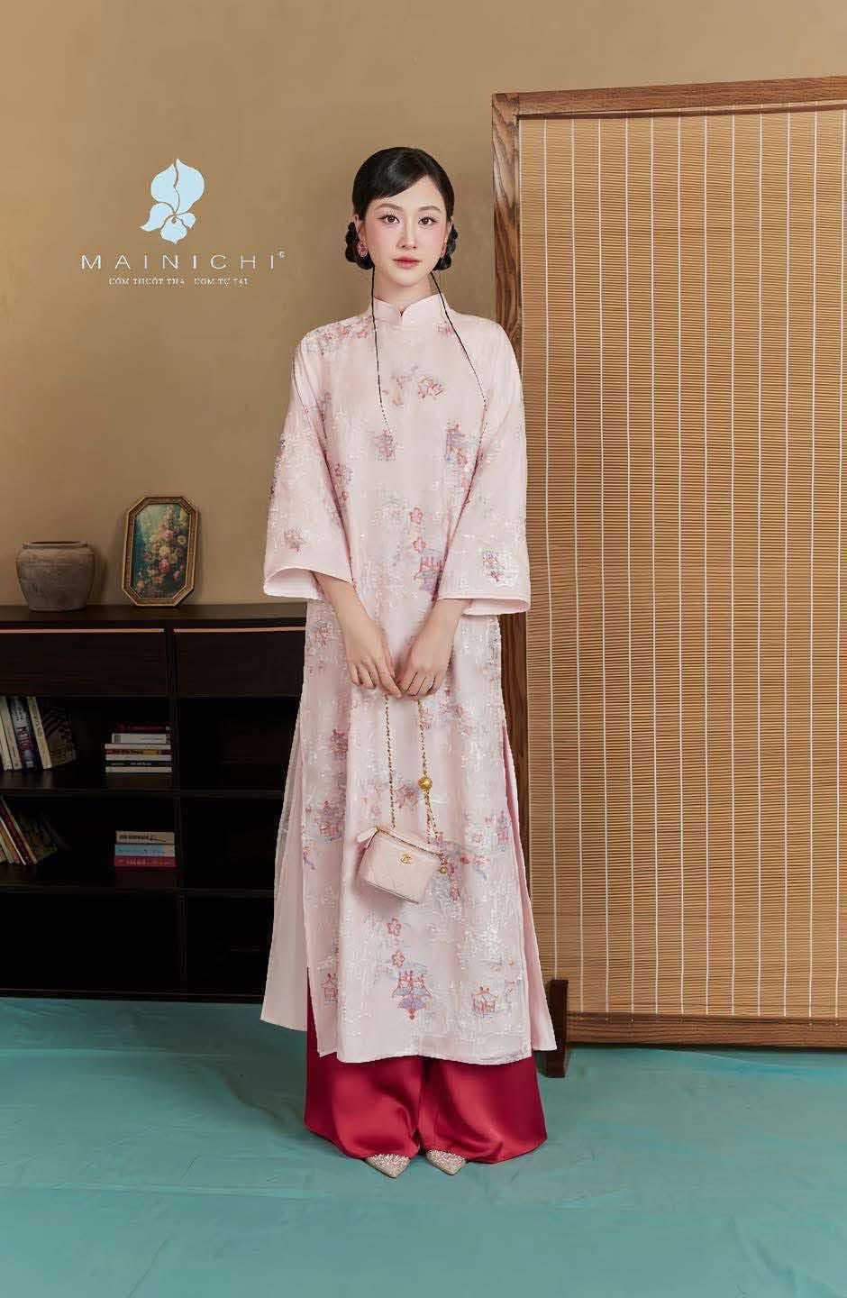  Áo dài hồng Mainichi Design 