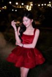  Váy ngắn Mael Feme đỏ nhung 