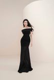  Váy bẹt vai chiffon đen Paramo 