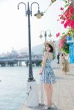  Váy ngắn xanh trắng Agua 