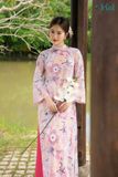  Áo dài kim sa hoa hồng 