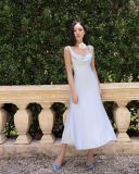  Đầm lụa Mila xanh 