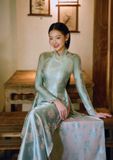 Áo dài truyền thống xanh pastel 