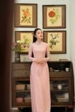  Áo dài Hà Cúc màu hồng 