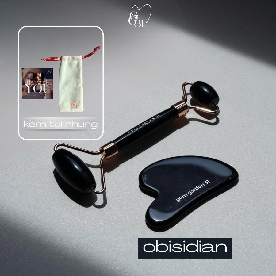  Bộ Guasha & Thanh Lăn Massage Đá Obsidian GG31 
