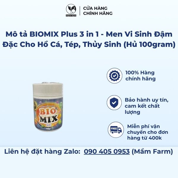 BIOMIX Plus 3 in 1 - Men Vi Sinh Đậm Đặc Cho Hồ Cá, Tép, Thủy Sinh (Hủ ...