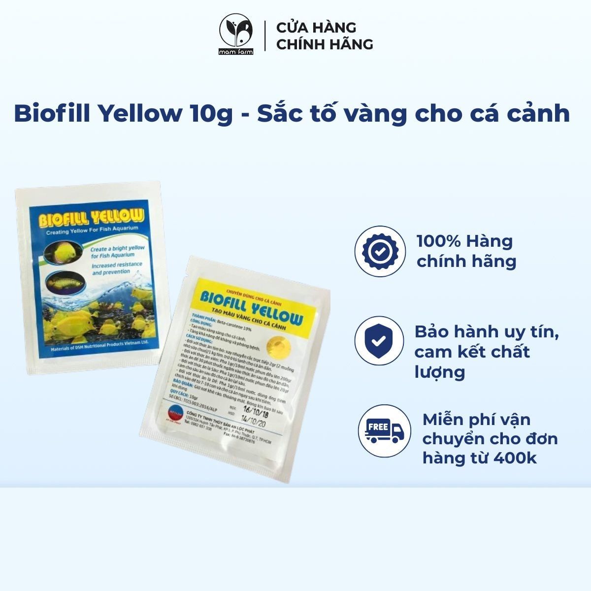 Biofill Yellow 10g - Sắc tố vàng cho cá cảnh – Mầm Farm