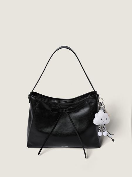 BTS - TOT Ribbon Tote Quai Đôi Sz 36 - Đen