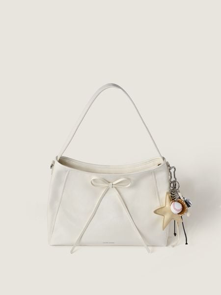 BTS - TOT Ribbon Tote Quai Đôi Sz 36 - Trắng