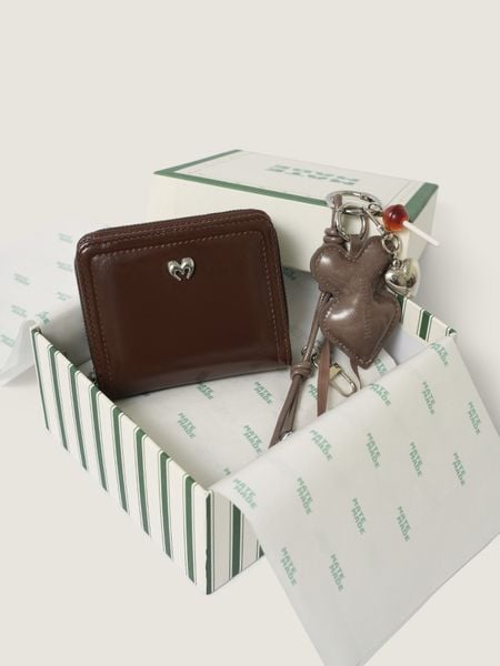 CB Ví + Charm phụ kiện - CB Ví Hearty Nâu