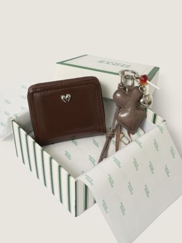CB Ví + Charm phụ kiện - CB Ví Hearty Nâu