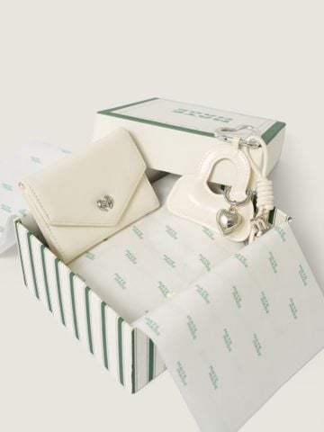 CB Ví + Charm phụ kiện - CB Ví Letter Kem