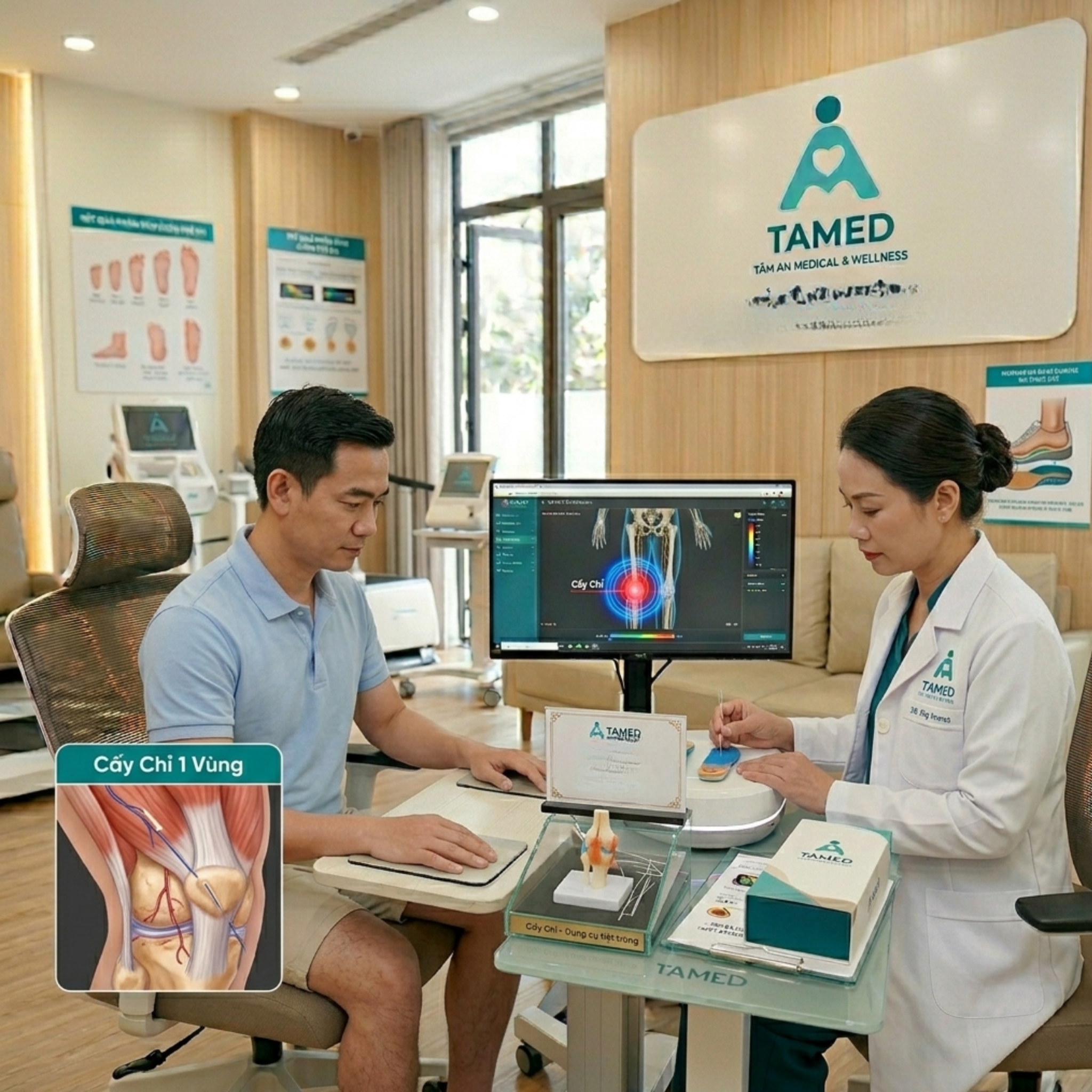  Cấy chỉ 1 vùng 