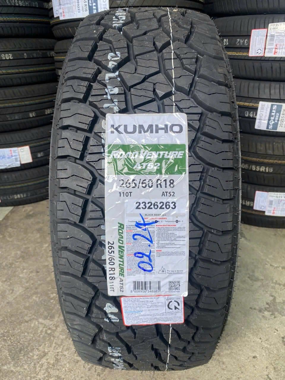 Vỏ xe Kumho 265/60R18 AT52 110T