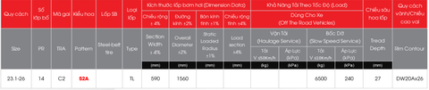  Lốp DRC 23.1-26/52A(C2)/14PR/TL 