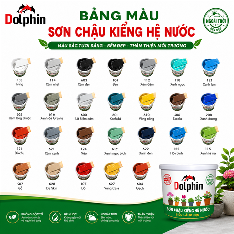  Sơn chậu kiểng Dolphin đen 104 