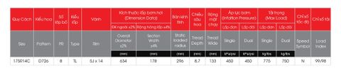  Lốp DRC 175R14C/D726/8PR/TL 