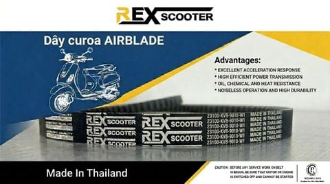  Dây Curoa Xe Air Blade 110 đời đầu (Mã 23100-KVB-9010-M1) 