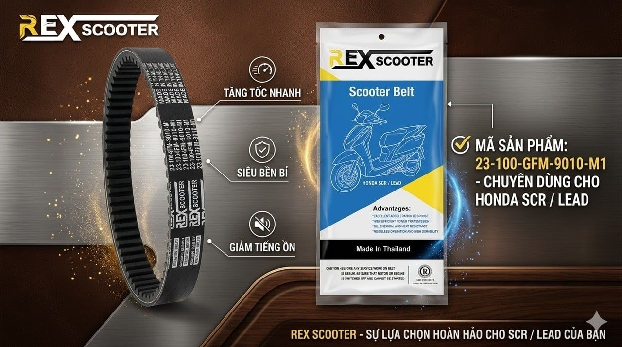 Dây Curoa Xe Lead 110, SCR 110 - Mã 23100-GFM-9010-M1 Chính Hãng