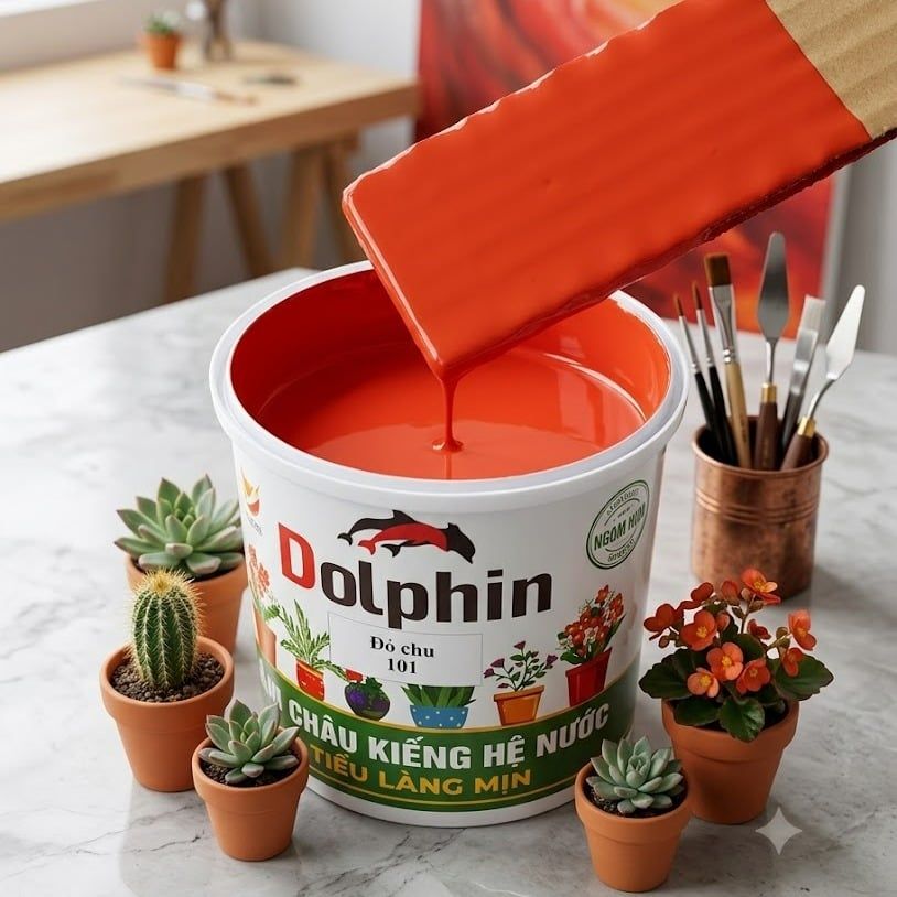 Sơn chậu kiểng Dolphin đỏ chu 101