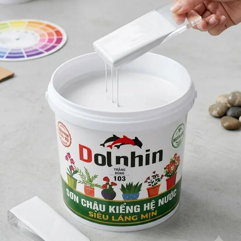 Sơn chậu kiểng Dolphin Trắng 103