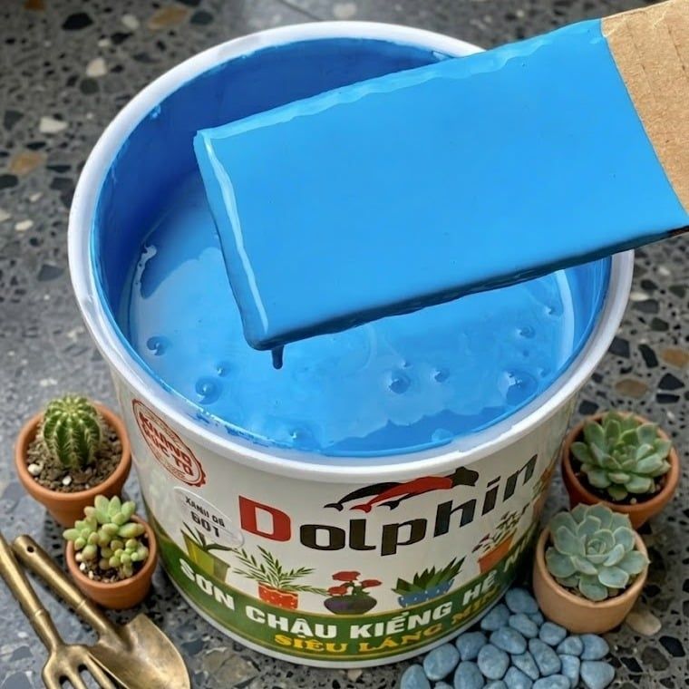 Sơn chậu kiểng Dolphin xanh đá 601