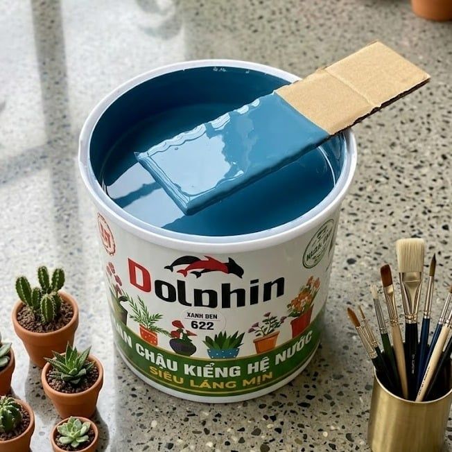 Sơn chậu kiểng Dolphin xanh đen 622