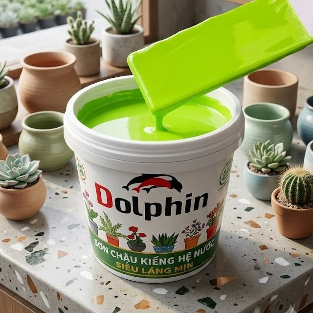 Sơn chậu kiểng Dolphin xanh lá mạ 115