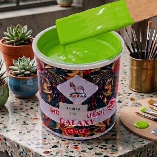 Sơn chậu kiểng Galaxy xanh lá mạ 115