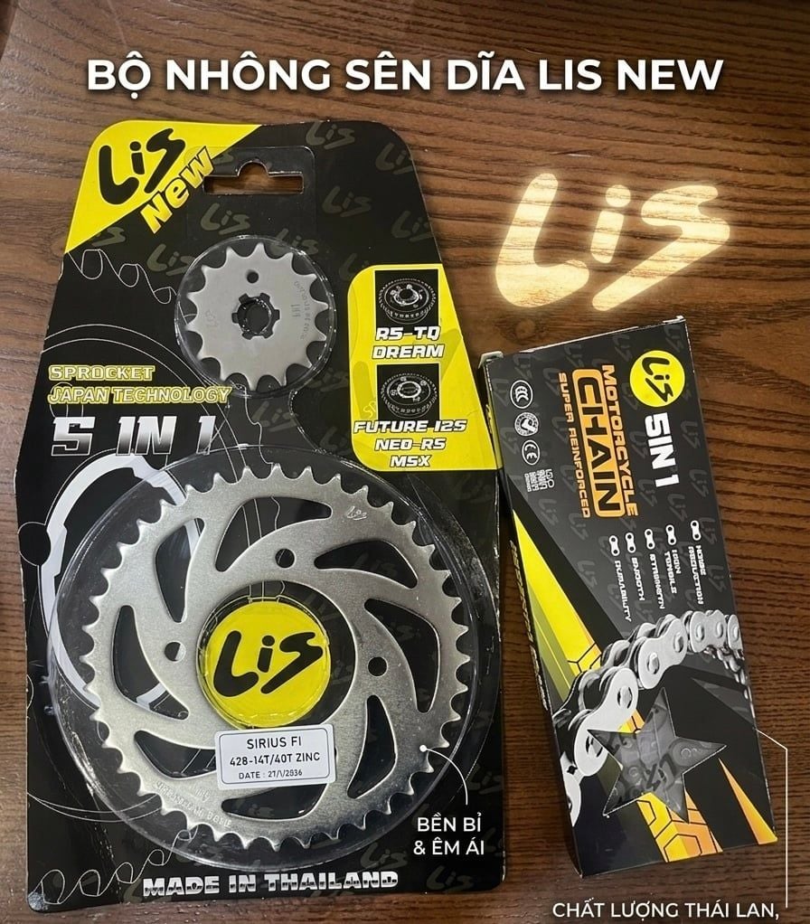Nhông Sên Dĩa LIS Sirius Fi 108L Nhập Khẩu Thái Lan Chính Hãng – Dành Cho Yamaha Sirius Fi