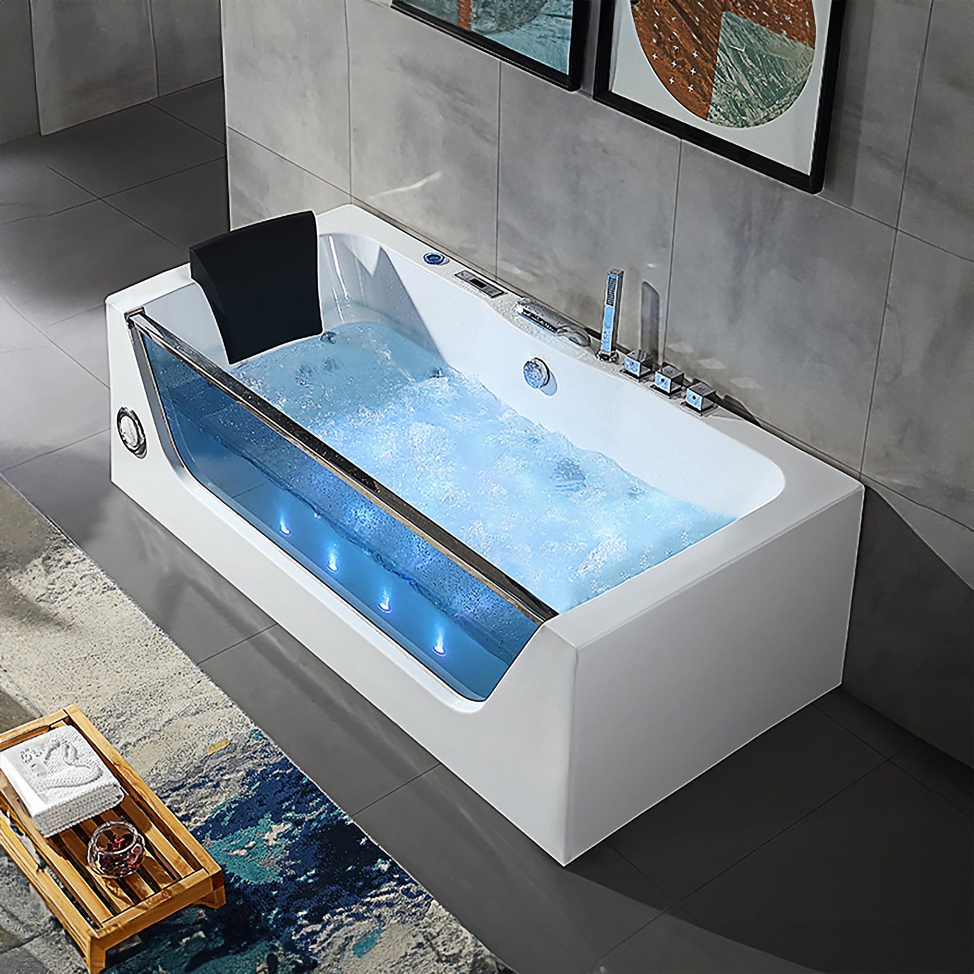 Bồn Tắm Massage D&K Đặt Sàn Có Đèn LED