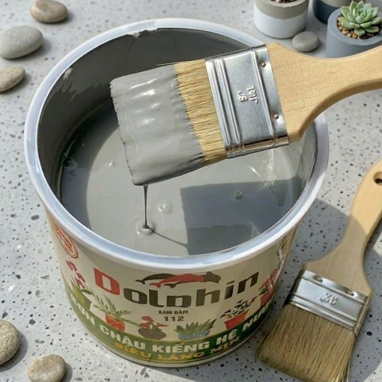 Sơn chậu kiểng Dolphin xám đậm 112