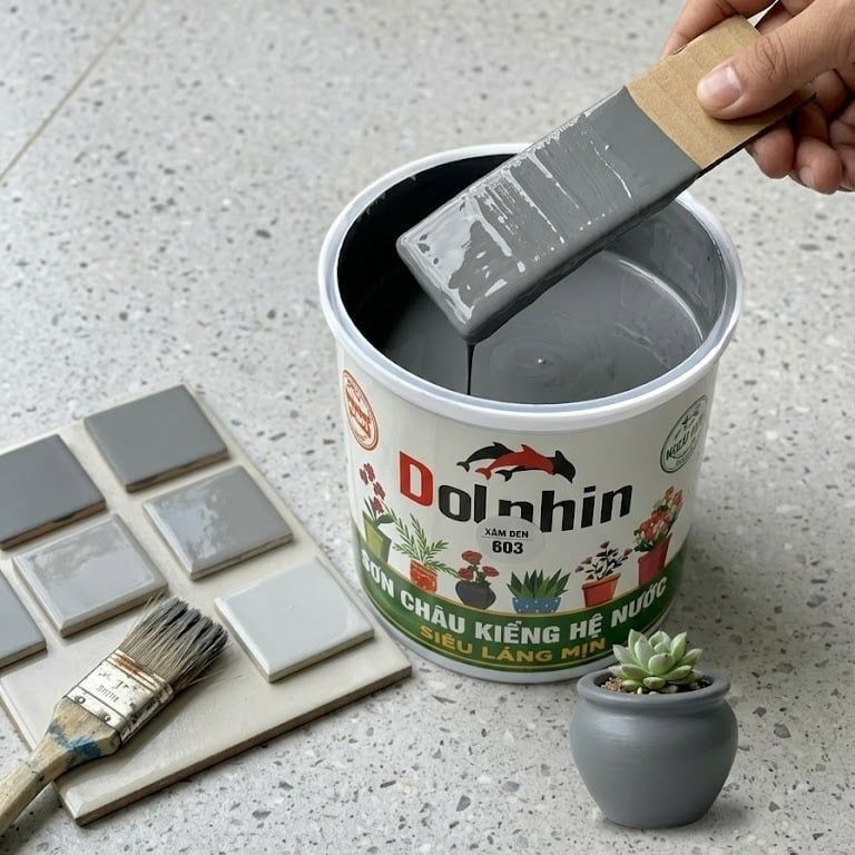 Sơn chậu kiểng Dolphin xám đen 603