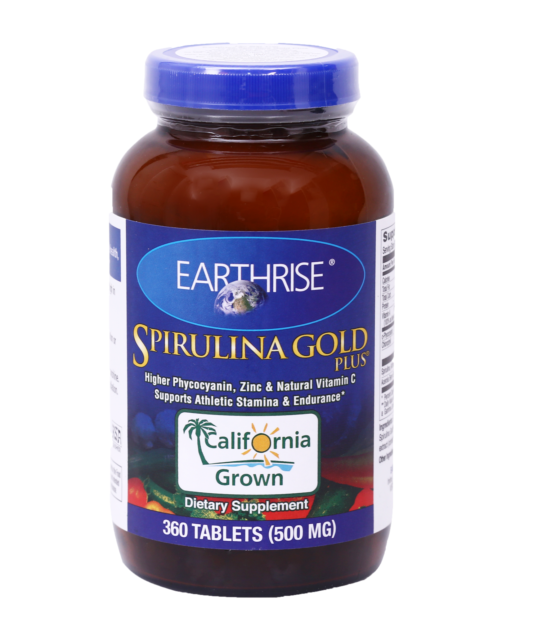 Tảo SPIRULINA GOLD PLUS dạng viên 500mg/360 viên/lọ, 12 lọ/1hộp.