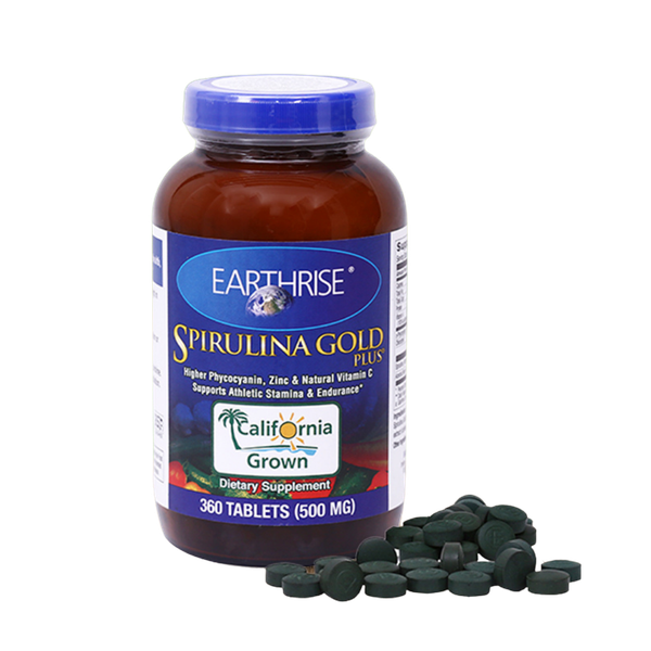 Tảo SPIRULINA GOLD PLUS dạng viên 500mg/360 viên/lọ, 12 lọ/1hộp.