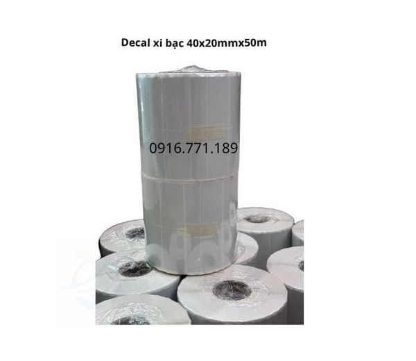 Decal Xi Bạc (40 × 20) mm × 50 m