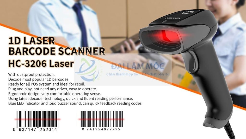 Máy đọc mã vạch Henex HC-3206 Laser