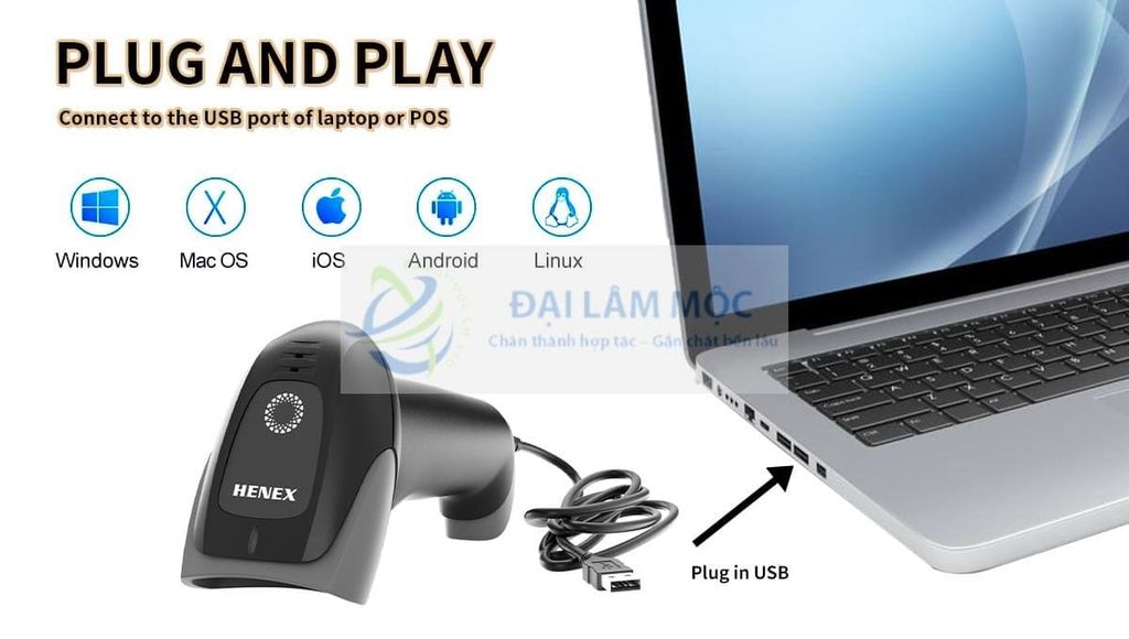 Máy đọc mã vạch Henex HC-3206 Laser