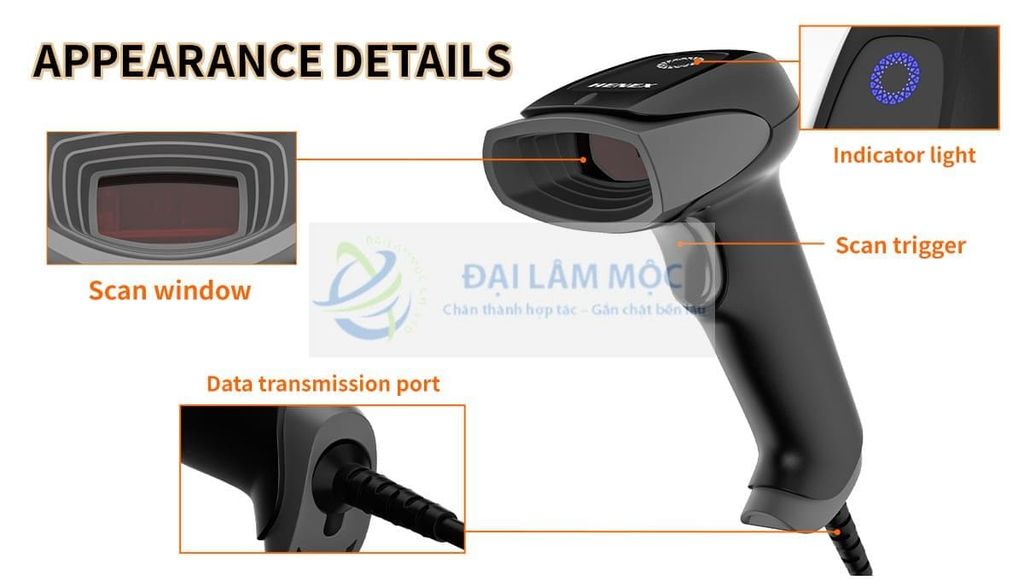 Máy đọc mã vạch Henex HC-3206 Laser