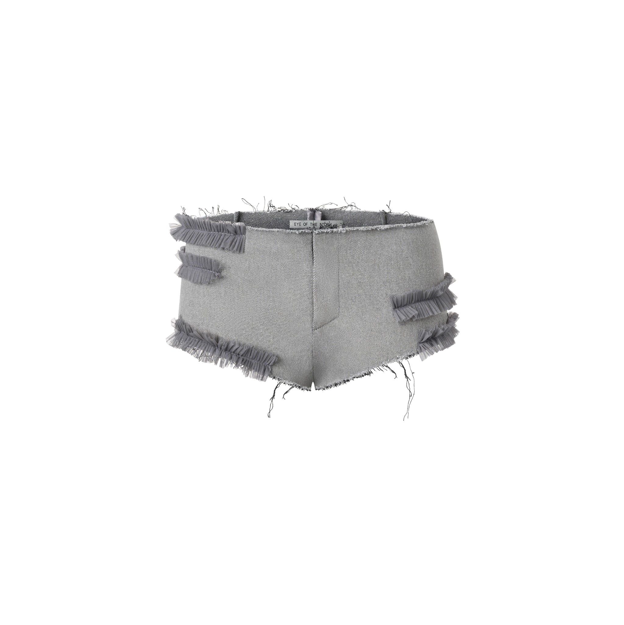  ZD-RAW RUFFLE SHORTS GREY 