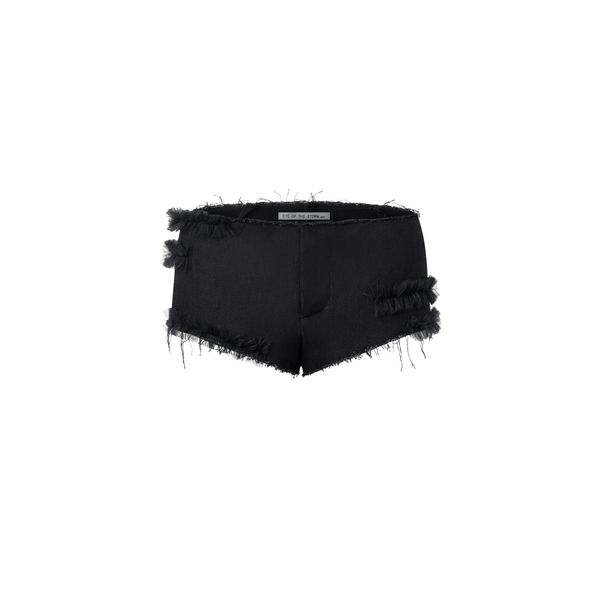 ZD- RAW RUFFLE SHORTS BLACK