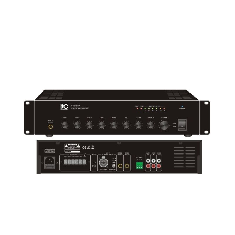 Amply ITC T-120AP Khuếch Đại Kèm Mixer Chính Hãng - Hình 3