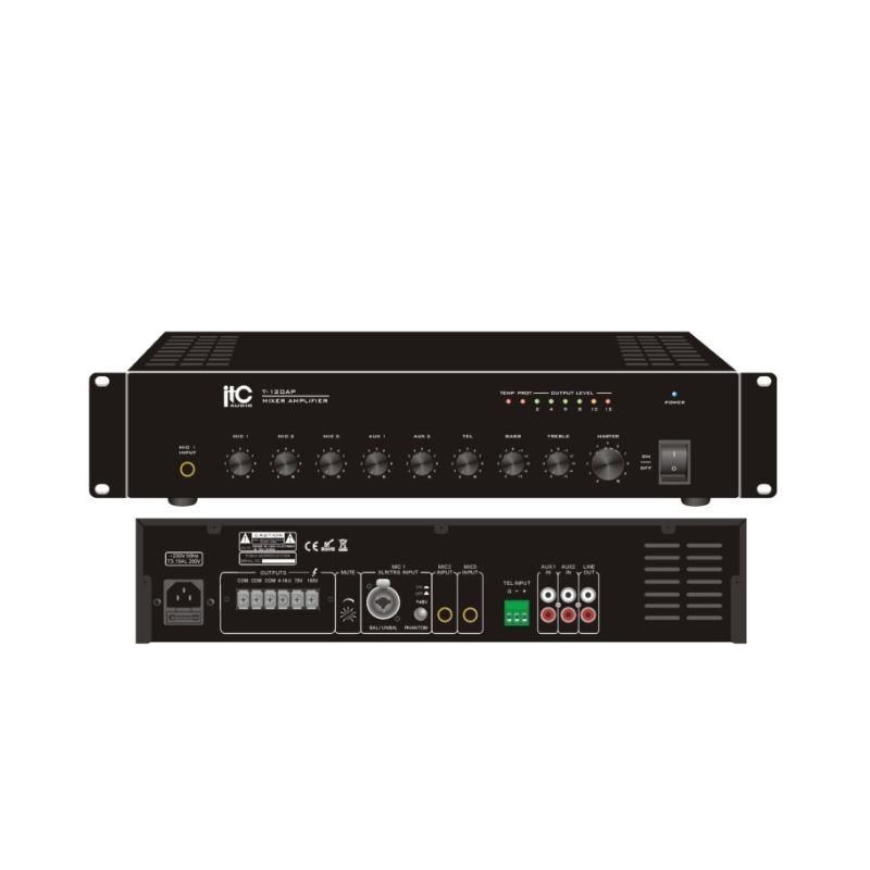 Amply ITC T-120AP Khuếch Đại Kèm Mixer Chính Hãng - Hình 3