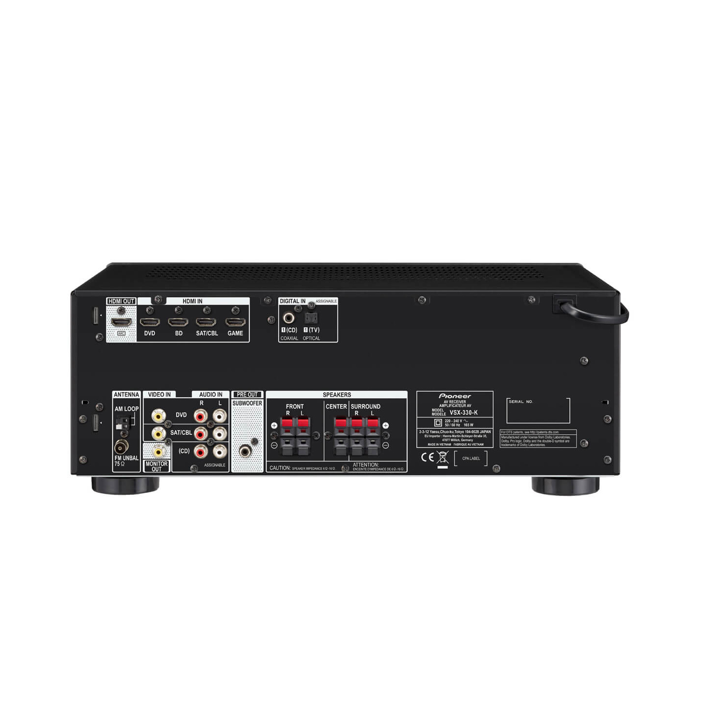 Amply xem phim Pioneer VSX-330 chính hãng - Hình 2