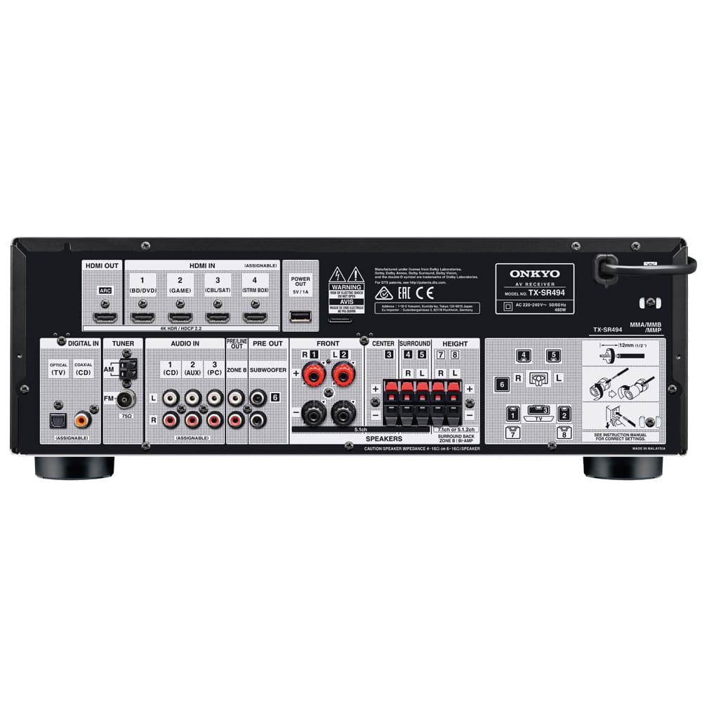 Amply xem phim Onkyo TX SR494 chính hãng - Hình 2